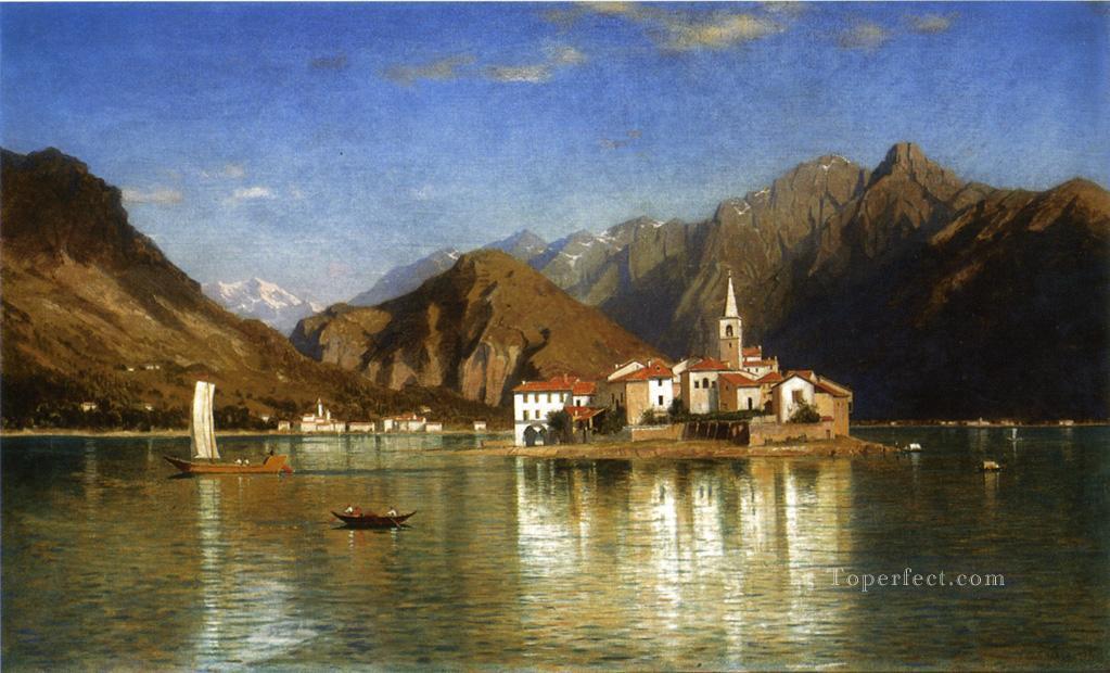 マッジョーレ湖の風景 ルミニズム ウィリアム・スタンリー・ハゼルタイン油絵